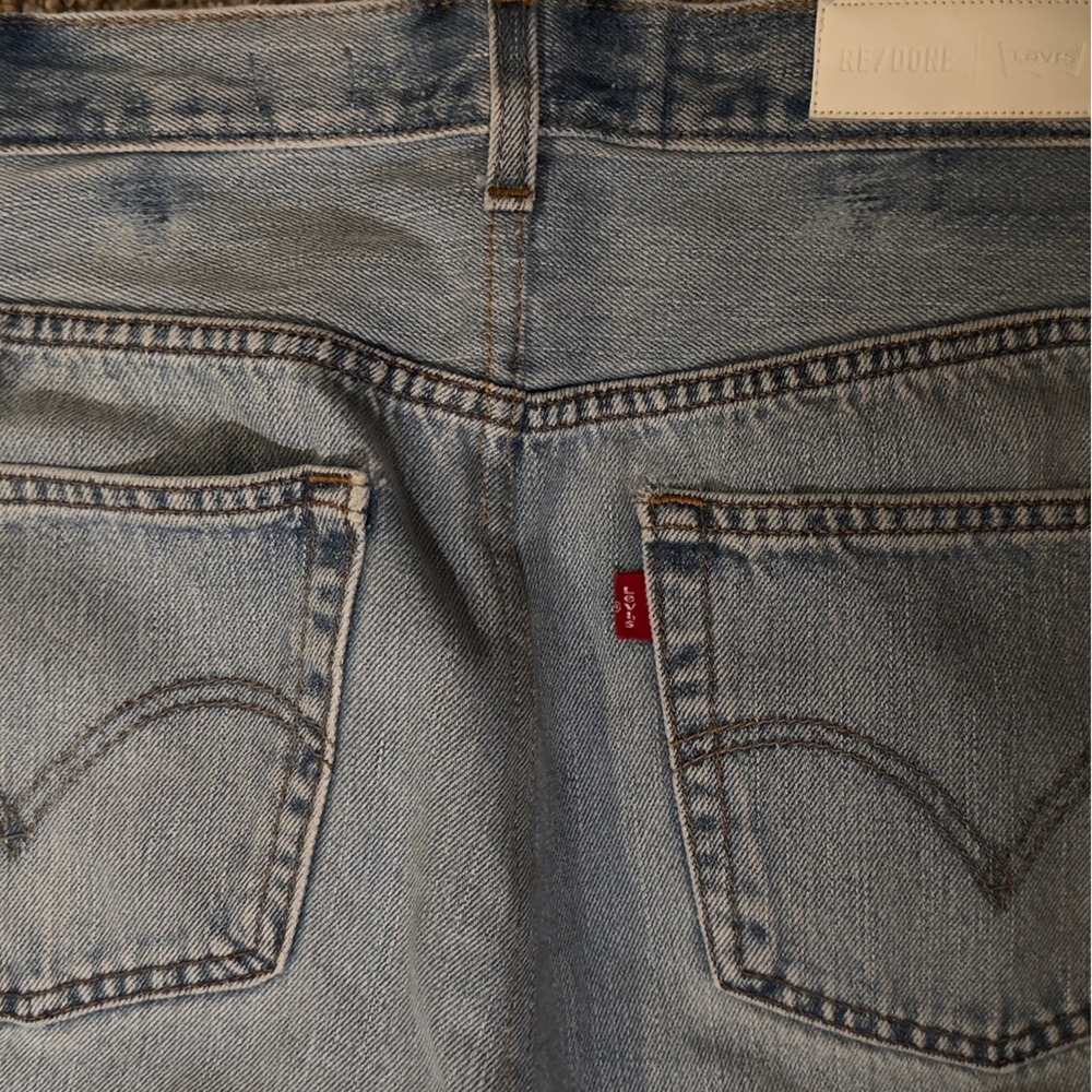 Re/Done Levi’s 29 Spliced Patchwork Light Blue Je… - image 4